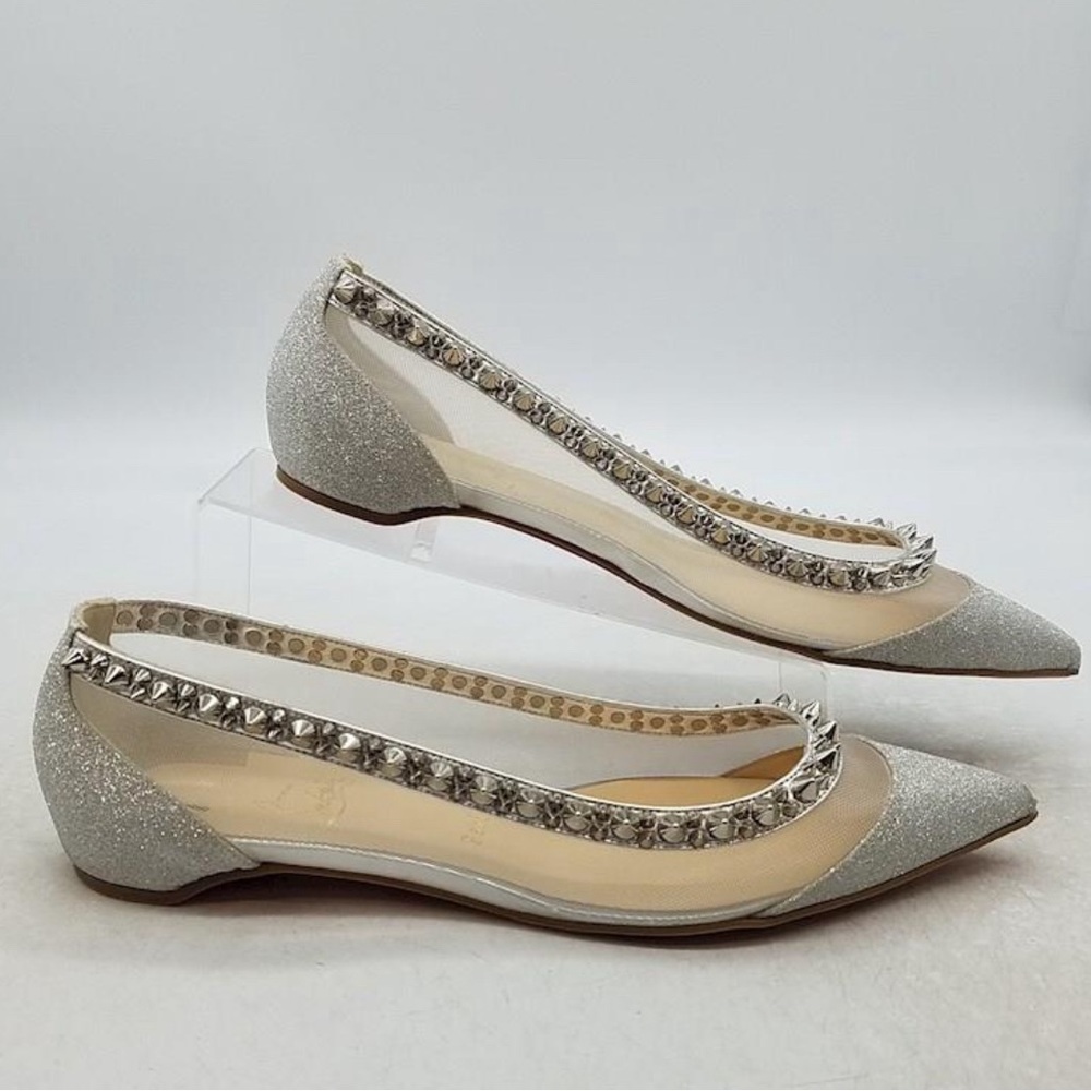 Christian Louboutin Galativi Spikes Ballet Flats Mesh